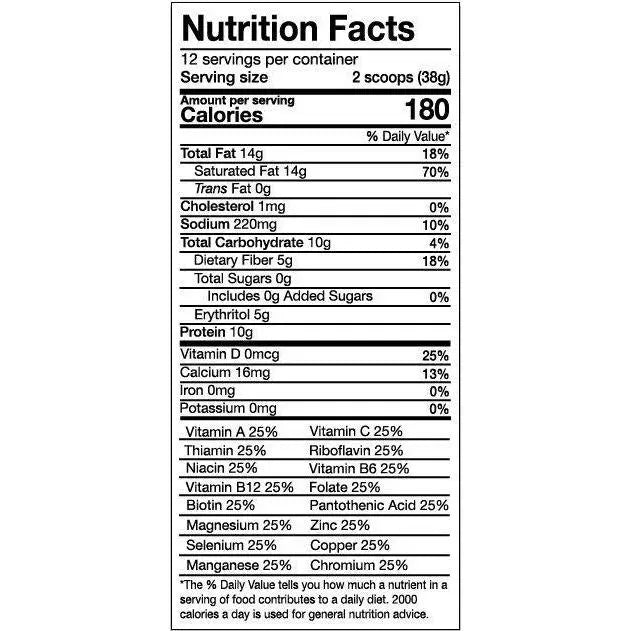 Keto Wise French Vanilla Meal Replacement Shake nutritional info