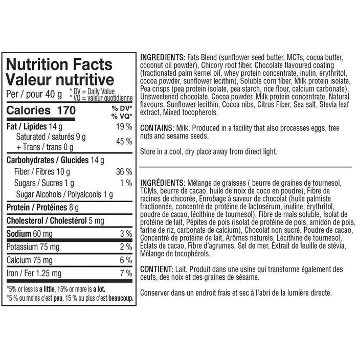 Nutritional facts for ANS Performance Lemon Strawberry Cheesecake Keto WOW Bar.