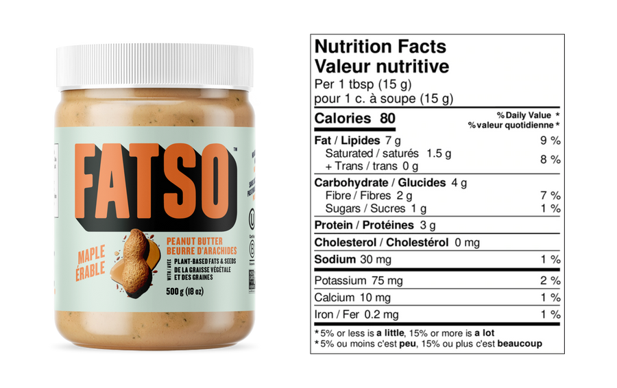 nutritional info of Fatso Maple Peanut Butter