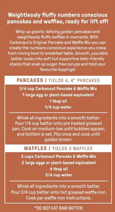 back of Carbonaut Original Pancake & Waffle Mix, 283g