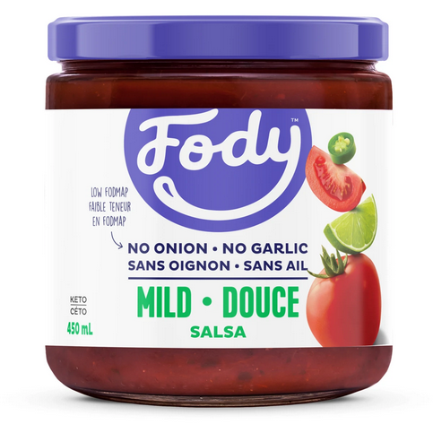 a jar of Fody Foods Mild Salsa