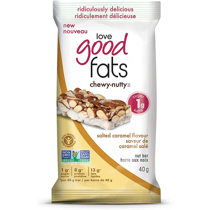 Love Good Fats Salted Caramel Chewy Nutty Bar, 40g