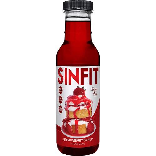 SINFIT Panic Pancakes Sugar Free Strawberry Syrup, 340ml SINFIT