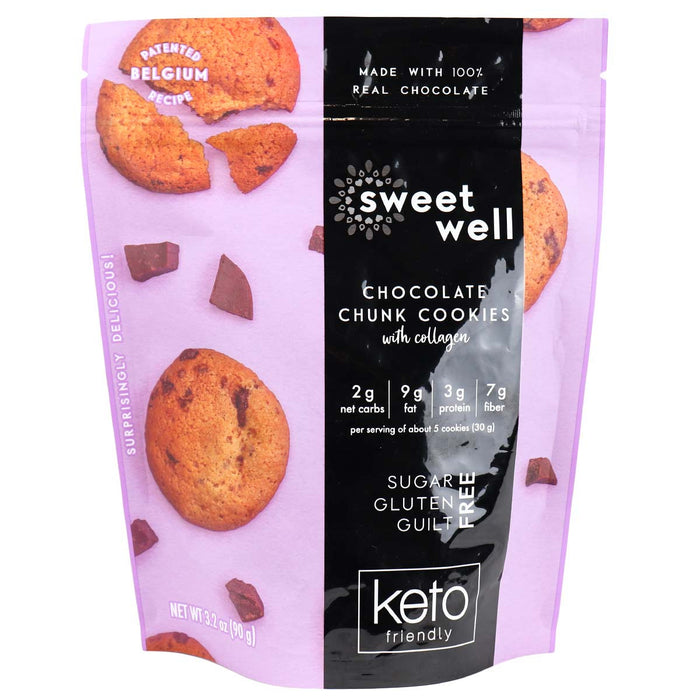 Sweetwell Chocolate Chunk Keto Cookies, 90g Sweetwell