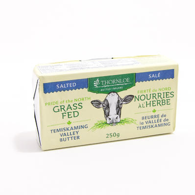 Thornloe 75% Grassfed Salted Butter, 250g Thornloe