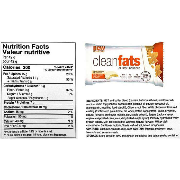 NutraPhase Clean Fats Maple Walnut Cluster, 42g (BB: 30-MAR-24