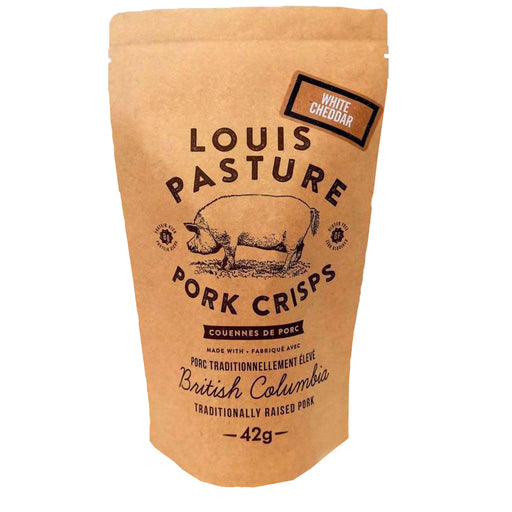 Louis Pasture White Cheddar Pork Rind Crisps, 42g Louis Pasture